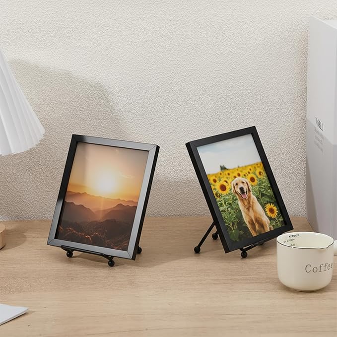 AojSup 10 Pcs Mini Plate Stand, Black Metal Small Plate Holders for Displaying, 2.6 x 2.6 x 2.2 Inch Decorative Photo Holder, Picture Frame Stand, Easel for Collectibles, Artwork, Mobile Phone