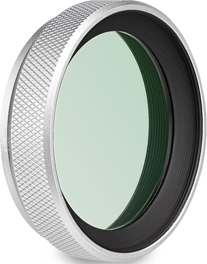 Haoge LUV-X54W Metal Lens Hood with MC UV Protection Multicoated Ultraviolet Lens Filter for Fujifilm X100VI Fuji X100V Camera Silver