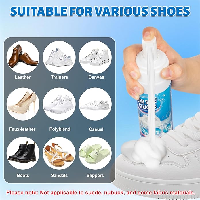 Shoe Cleaner, Sneaker Cleaner Foam for Removing Stains and Dirt, Shoe Cleaning Kit for White Shoes