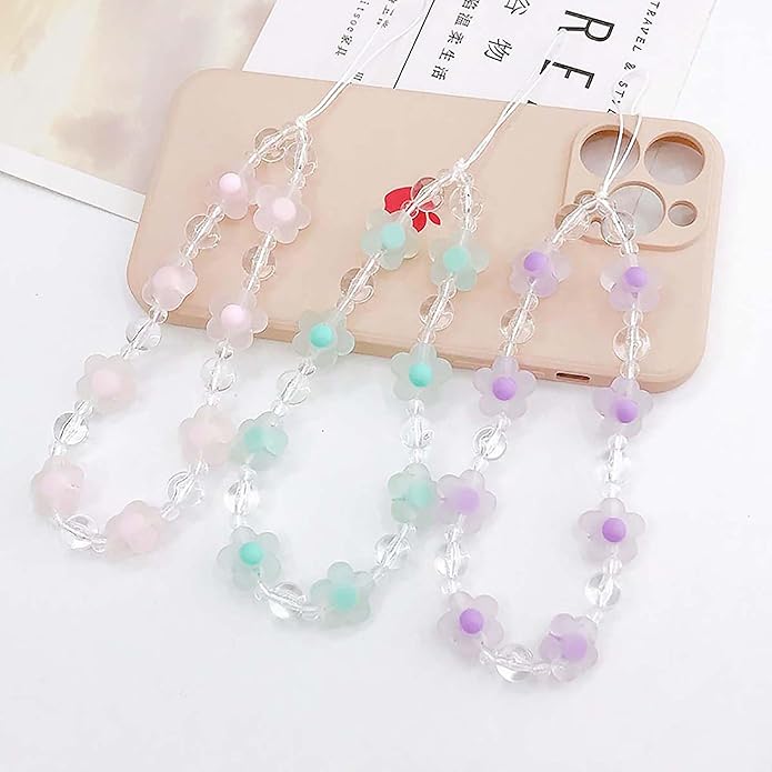 Beaded Phone Charm Lanyard Strap Girly Style Fixed Beads Pearl Lanyards
