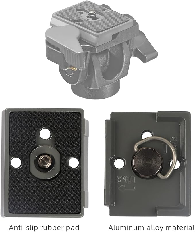 Quick Release Plate, Tripod Quick Release Plate Fit for Manfrotto 200pl-14 Rc2 Camera Tripod Head (Pack of 2) Black