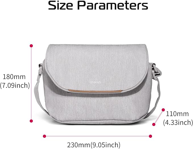 ULANZI 3L Camera Bag, Beige Gray, 9.1x4.3x7.1in, Professional SLR/DSLR Crossbody Shoulder Case for Sony Canon Nikon Mirrorless Cameras, Splash-Proof Polyester Lightweight 235g