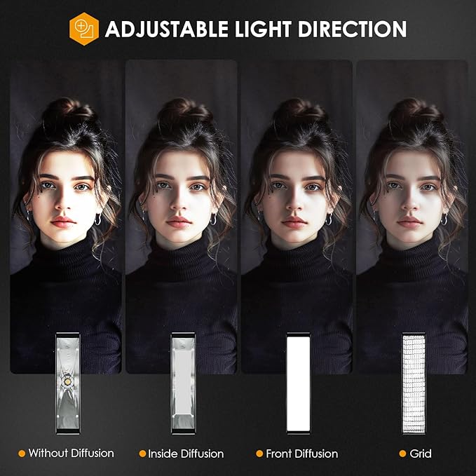 TARION 11.8"x47.2" Quick Release Strip Softbox - Foldable Bowens Mount Softbox with Diffusers/Honeycomb Grid/Carrying Bag for Live Streaming, Photography, Videography (SQ-30120F)