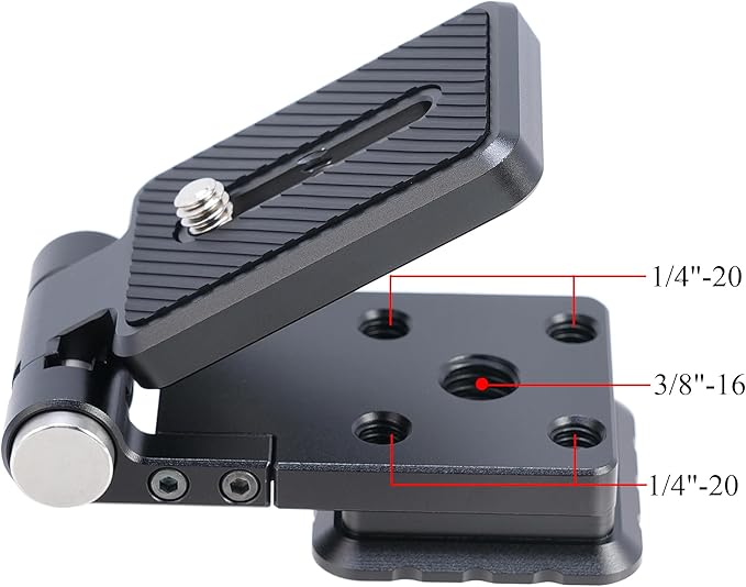 Fotga Universal Foldable L Bracket Vertical Horizontal Camera Quick Release Plate for DSLR Camera Mirrorless Gimbal 1/4" 3/8" Arca Swiss Mount Tripod Monopod,90° One-Hand Press Adjustment