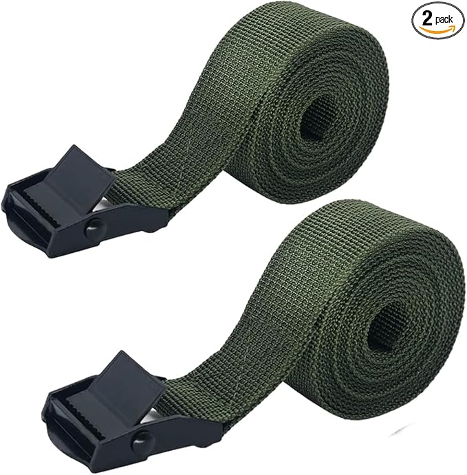 VRBELNI 2 Pack Trail Cam Straps 2025 Upgraded Lockable Tie Down Straps, Portable Hunting Trail Camera Strap, for Lashing Locking Kayak, Surfboard, Motorcycle, Bike, 6.5 Feet Each