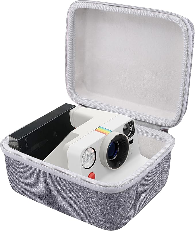 khanka Hard Carrying Case for Polaroid Now 3rd Gen I-Type,Now+ 3rd,Now 2nd,Now+ 2nd Gen,Flip,Originals Now I-Type,Originals Now+,I-2,OneStep+,OneStep 2 Instant Film Camera(Grey Case)
