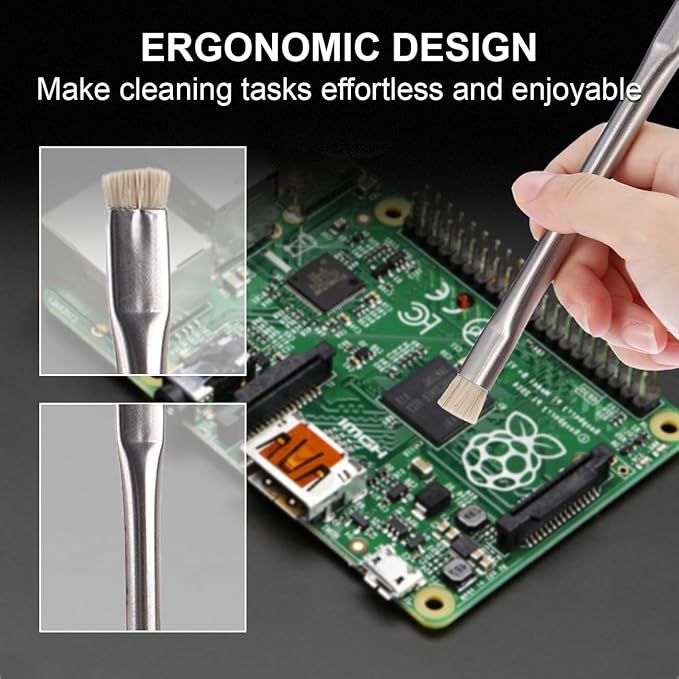 Anti Static ESD Cleaning Brush Motherboard Cleaning Tools for PCB for Mobile Phone for Electronics Soft Bristle Motherboard Brush (4, Beveled Brush)