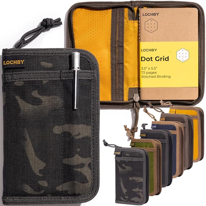 LOCHBY® Pocket Journal | Tomoe River 3.5" x 5.5" Notebook | Waxed Canvas | Ideal for Travelers & Daily Use, Fits Field Notes, Moleskine Cahier