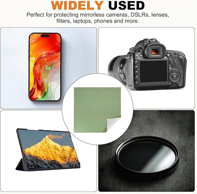 PATIKIL 18" x 18" Camera Protective Wrap, Magic Self-Adhesive Cloth Anti-scratch Lens Pouches for Camera Lens DSLR Phone Laptop, Green