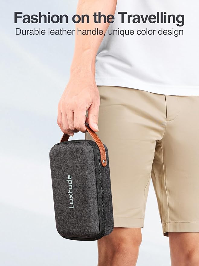 Luxtude Electronic Organizer Travel Case, Portable Tech Organizers, Hard Charger Organizer, Travel Cable Organizers, Tech Bag (Single-Layer, Black, Small)