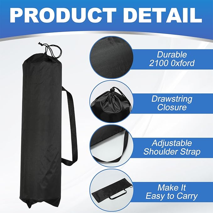 PATIKIL 49 x 9 Inch Tripod Carrying Case, 2 Pack Camera Tripod Carrying Bags Oxford Cloth Padded Bag for Camera Gear Mic Light Stand Sheet Music Photography Accessories, Black