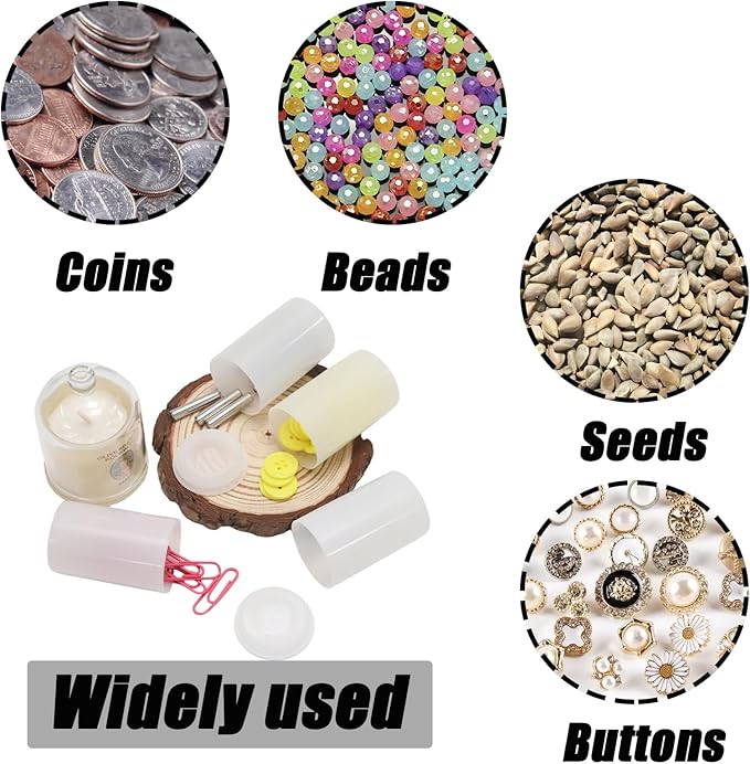 PINE & LINEN 12pcs White Film Canisters with Lids,33mm/1.3inch Caliber Plastic Film Canisters Camera Reel Containers, Storage Containers for Science Art Projects/Sewing Hobbyists