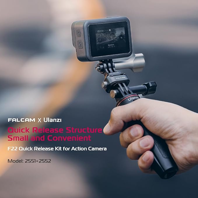 ULANZI F22 Quick Release Kit, Action Camera Adapter with 1/4" Screw, Compatible w Action Cam Series, DJ OSMO Action Series & Insta etc. Vlog, Livestreaming,Video Recording Photography Accessories.