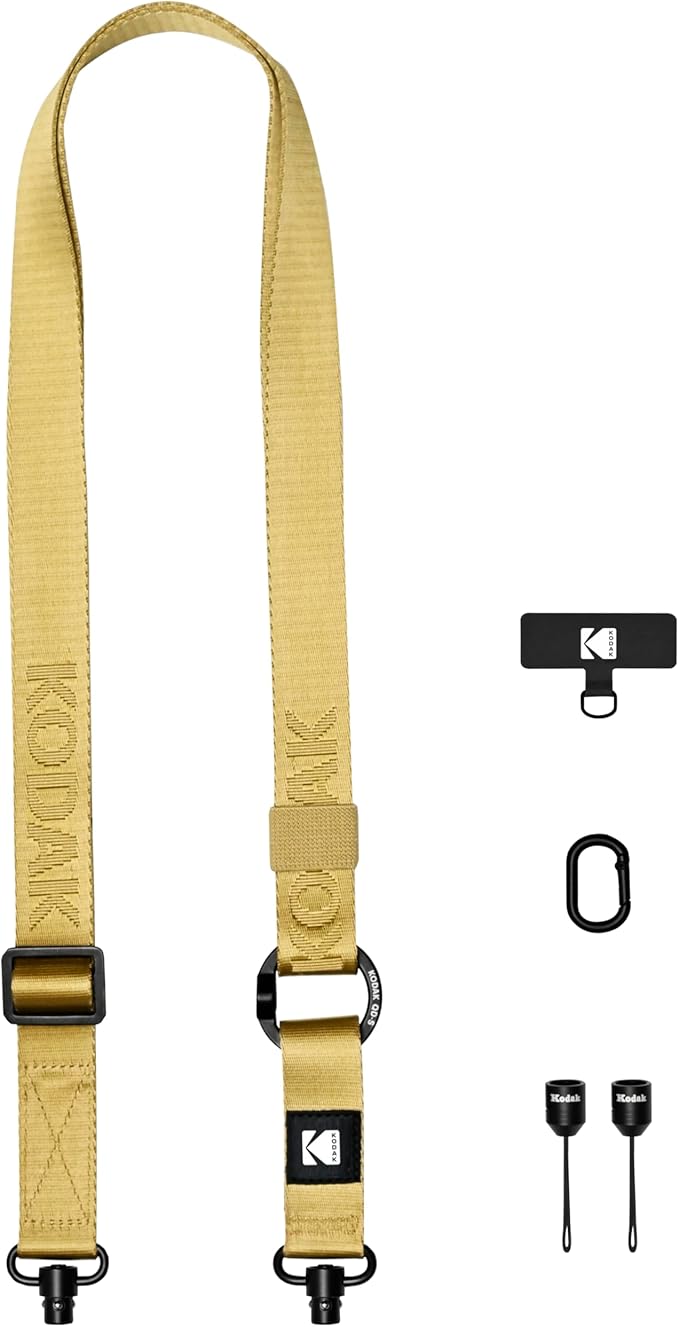 KODAK Multi-Purpose Camera Strap (Khaki) - Quick-Detach System, Lightweight, Durable Metal Swivels, Multiple Usages, SLR Cameras, Compact Cameras, Smart Phones