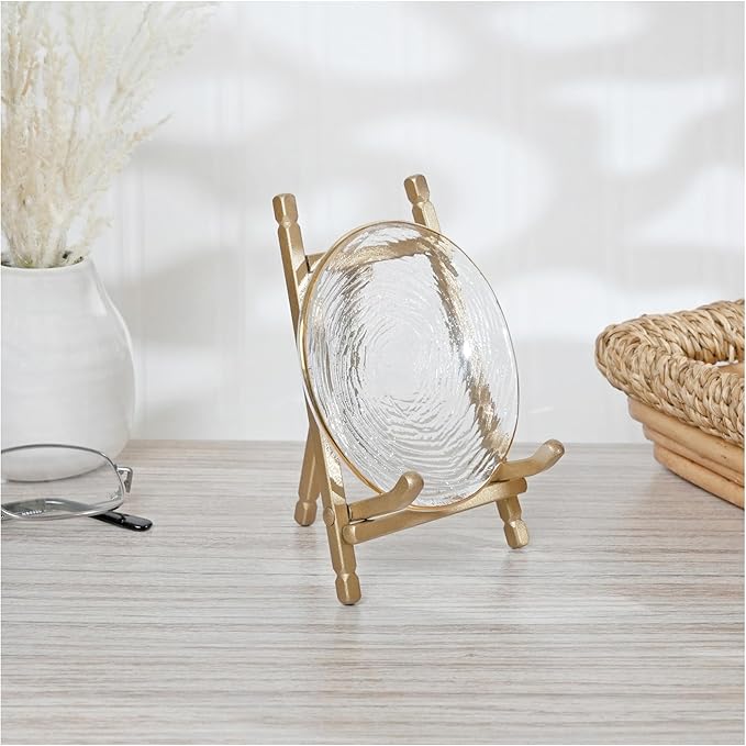 Bard's Satin Gold-toned Metal Easel, 5" H x 3.375" W x 3.5" D, Pack of 3