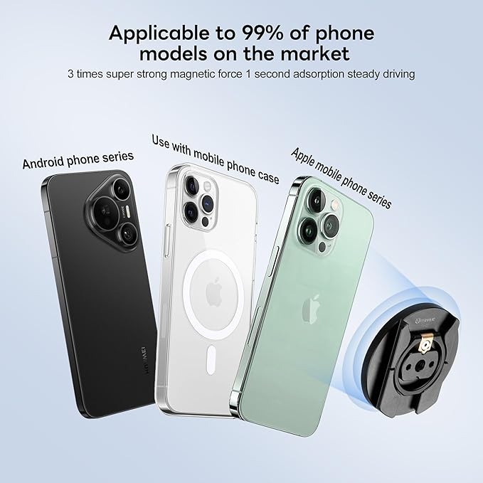 FANAUE Magnetic Phone Ring Holder, Cell Phone Finger Ring Grip Stand for MagSafe, Kickstand Smartphone Tripod Mount Adapter with 1/4" Screw Hole and Cold Shoe for iPhone 16/15/14/13/12 Pro Max