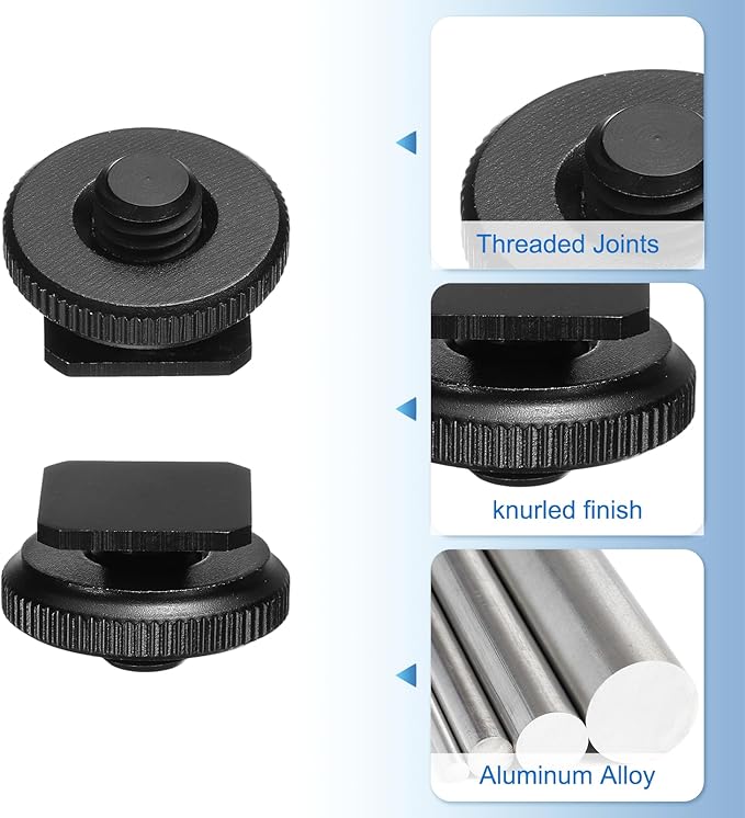 PATIKIL Hot Shoe Adapter 3/8" Male, 1 Pcs Hot Shoe Mount Adapter Camera Mount Screw Camera Video Light Converter for Microphone Holder Accessories 0.59x0.98x0.98 Inch