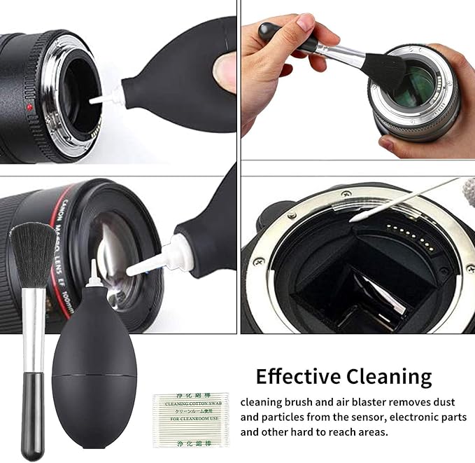 KuuZuse Professional DSLR Camera Cleaning Kit with APS-C Cleaning Swabs, Microfiber Cloths, Camera Cleaning Pen, for Camera Lens, Optical Lens and Digital SLR Cameras.
