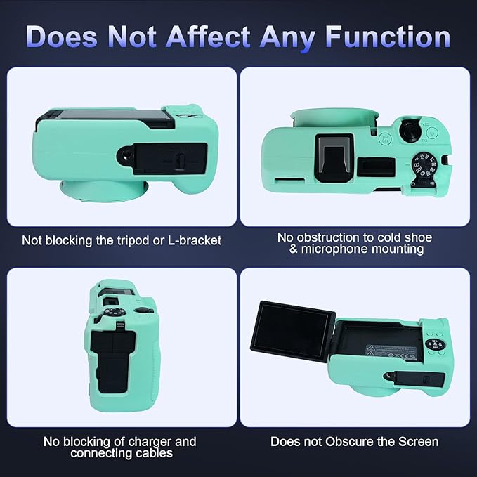 EASY HOOD V1 Case, Silicone Camera Cover with Removable Lens Cover, Soft Protector Lightweight Carrying Body Skin for Canon PowerShot V1 Digital Camera - Tiffany Blue