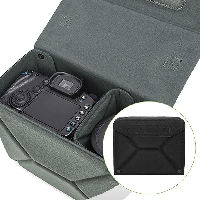 Camera Bag Insert Shockproof Equipment Photography Pouch Protection Portable Outdoor Compartment Padded Inner Case, Black M