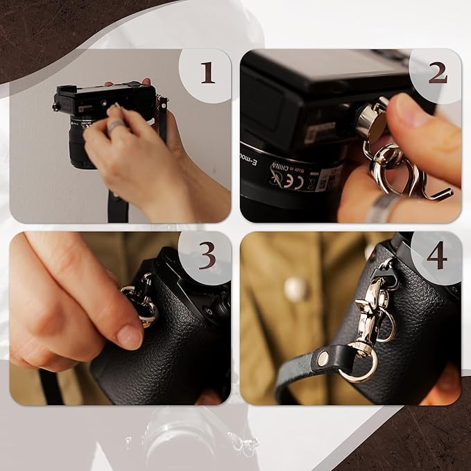 C Coiro Leather Camera Strap for One Camera Professional Single Leather Harness Shoulder Strap Quick Release