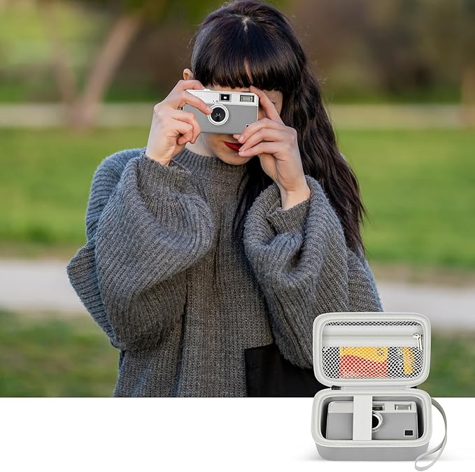 Grapsa Digital Camera Case Compatible with KODAK EKTAR H35 H35N Half Frame Film Camera, Storage Holder Organizer for Kodak Ultra F9 M35 M38 Paper Shoot kamera, 35mm Film Rolls (Box Only) -Grey