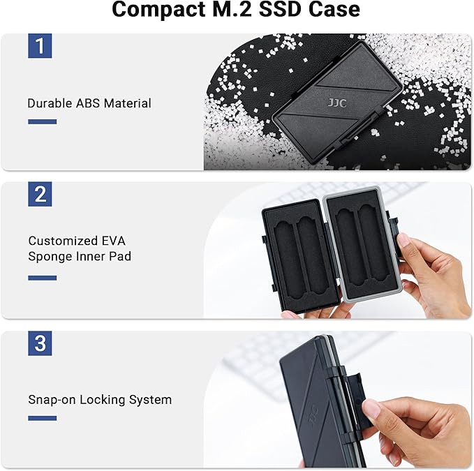 4 Slots M.2 2280 2260 2242 2240 2230 SSD Case,Water-Resistant & Anti-Shock M.2 NVMe 2280 SSD Card Holder for PC Desktop Laptop Internal Solid State Drive Protective Wallet Storage Organizer Box
