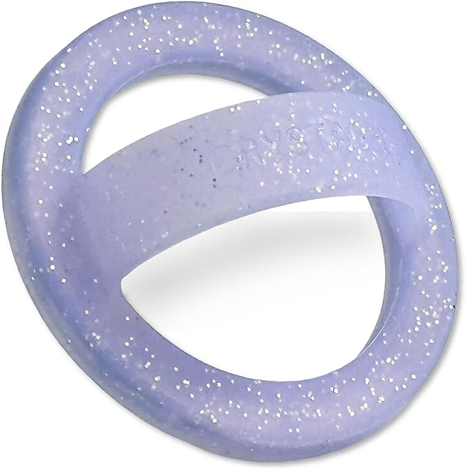 Grips by CRYSTALFY Magnetic Phone Grip & Silicone Phone Holder with Loop, Extra Metal Ring, Compatible with MagSafe & Non-MagSafe iPhone Cases - Secure Cellphone Loop Handle (Purple Sparkle)