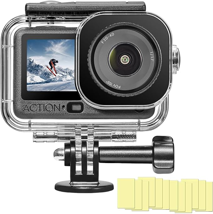 BO&DQQ Underwater Waterproof Case Compatible with DJI Osmo Action 6 Camera, 196FT/60M Dive Diving Housing Cover Shell with Anti-Fog Inserts Accessories