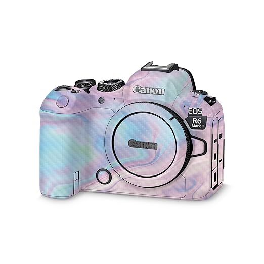 Carbon Fiber Camera Skin Compatible with Canon EOS R6 Mark II Camera (2022) - Pastel Wave - Premium 3M Vinyl Protective Wrap Decal Cover - Easy to Apply | Crafted in The USA by MightySkins