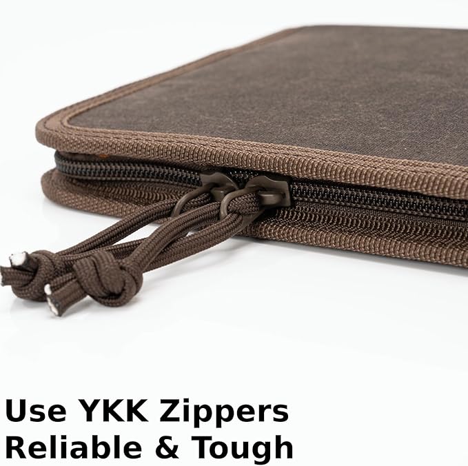 Field Journal Notebook A5 Planner Cover with Zipper, Travel Journal for Men & Women A5 Travelers Notebook Cover, Water Resistant Waxed Canvas Cover with Pen Holder, Included 5.8" x 8.3" Refillable Field Book