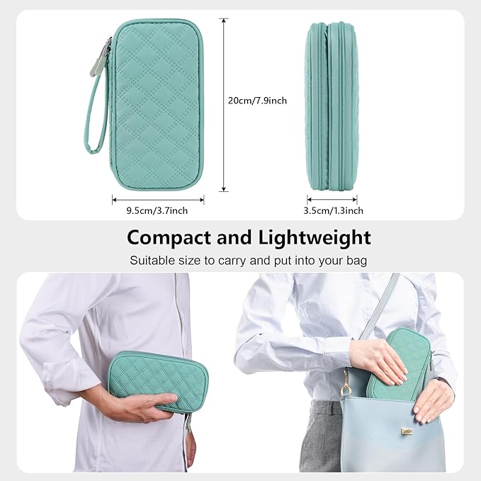 COOTHINE USB Flash Drive Case, Portable USB Holder Storage Bag for Samsung/Sandisk USB Memory Stick/Thumb Drive/Jump Drive/SD Card/Cable, with 18 Slots (Green)