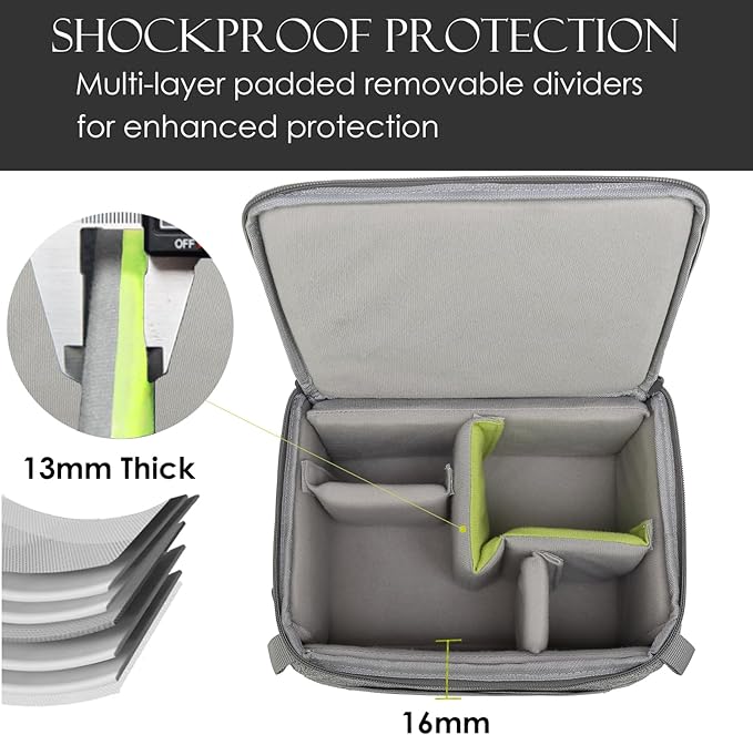 svatin Camera Insert Bag,Shockproof &Pressure-proof Dual Opening Camera Lens Cube Case Bag,Digital DSLR SLR Mirrorless Cameras Accessories Storage Pouch Compatible for Canon,Nikon,Sony,Panasonic（S）