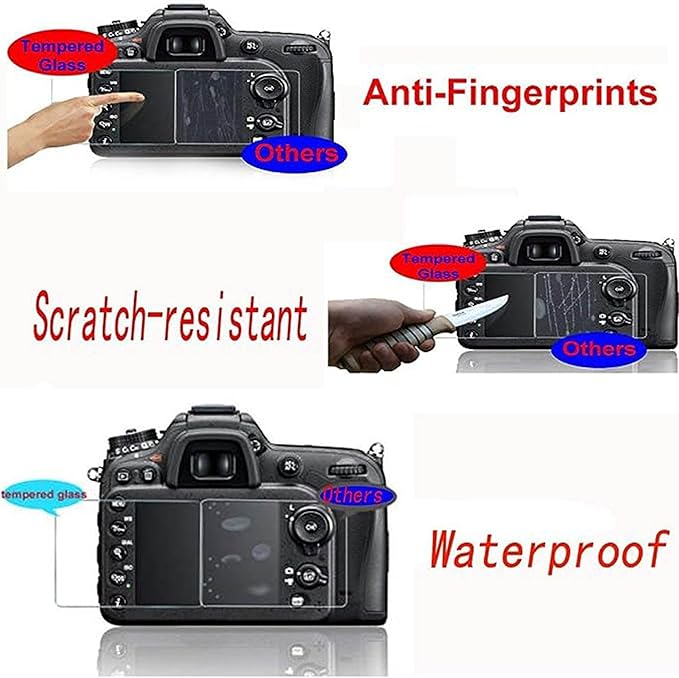 PCTC Tempered Glass LCD Screen Protector Films Compatible for Canon EOS 6D Mark II 2 6DII Protective Cover (3 + 2 Pack)