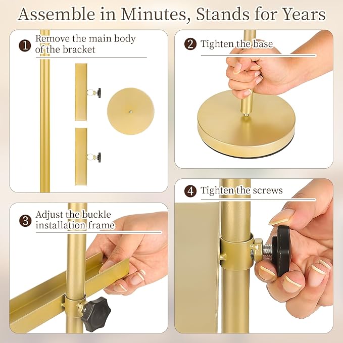 Photo Frame Tabletop Easel Stand-Heavy Duty Tabletop Display Easel, French Style Gold Easel Stand,Picture Frame Stand for Wedding/Art/Photos,Picture Easels (Gold, 28inch)