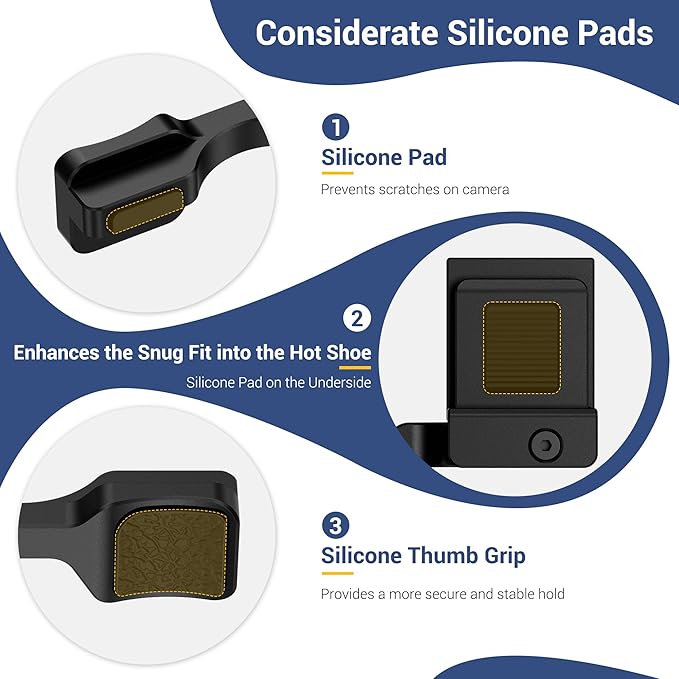 JJC TG-2 Metal Thumb Grip for Sony RX1R III RX1RIII RX1R3 Digital Camera, Foldable Hot Shoe Thumb Rest Support Grip Accessories for Stable and Safe Hand Hold, Not Affect The Use of Camera Buttons