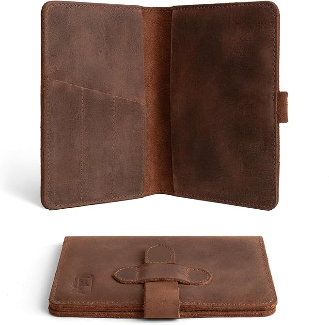 Leather Field Notes Cover for 3.5 x 5.5 in. Notebooks, Case for Moleskine Cahier Pocket Size Notebook, EDC Journal Covers with Pen Holder, Traveling Sketch Wallet, Small Planner, Notepad Accessories