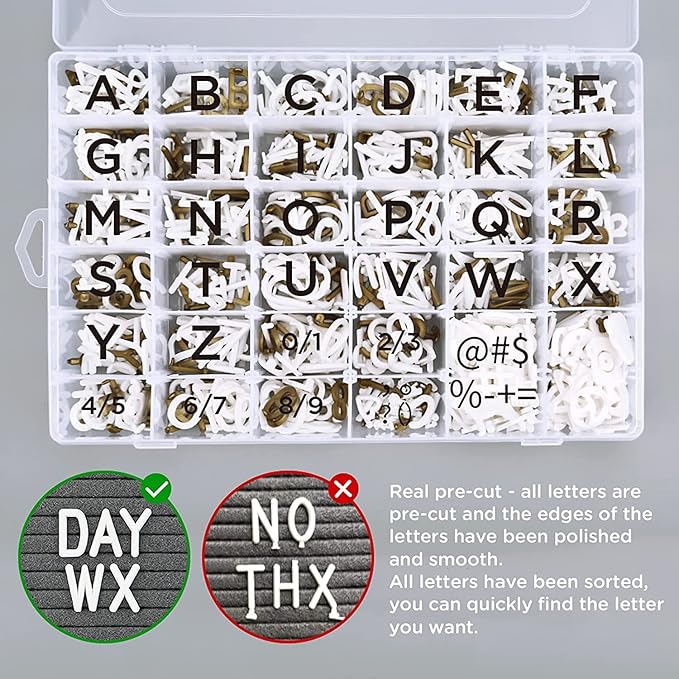 Grey Changeable Felt Letter Board, 10x10 Inch, 725 Pre-Cut & Sorted Letters, First Day of School, Classroom Decor, Message Sign