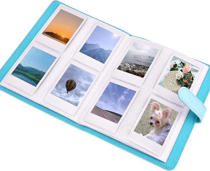 Sunmns Accessories Bundle Kit Compatible with Fujifilm Instax Mini 12 11 9 8 90 70 Instant Camera, Include Album, Film Stickers, Photo Frames, Hanging Frame, Strap (Blue)