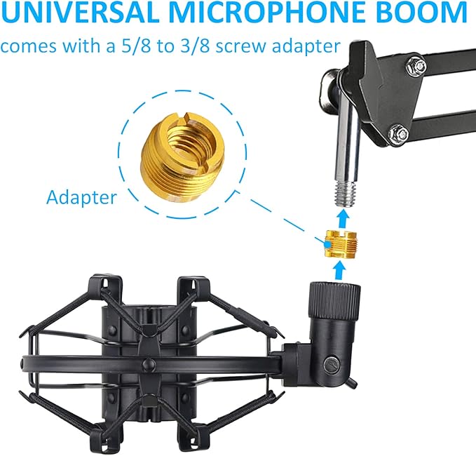 SUNMON Mic Shock Mount Holder for Diameter 28mm-31mm Dynamic Microphone to Reduces Vibration and Shock Noise, Suitable for AT2005-USB, XM1800S, E835 Mic