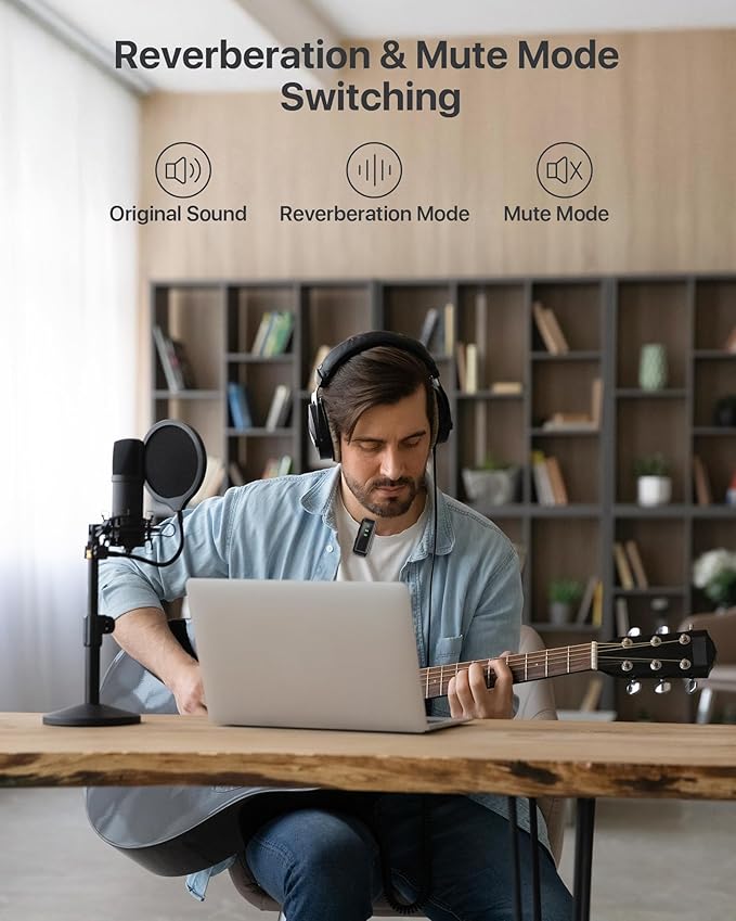 Loocam Mini Microphone for iPhone & Android with Charging Case, Wireless Lavalier Microphone for Video, Recording, Vlog, Hi-Fi Audio, Noise Cancellation, 24H Standby Lavalier Microphone