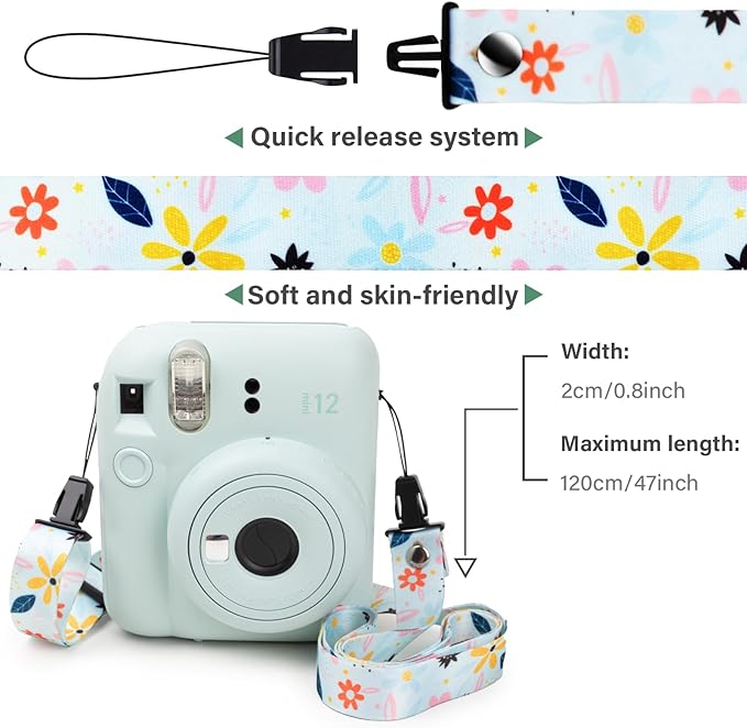 VOVMOEYA Camera Strap Kids,Camera Lanyard Neck Strap kids,iPad Strap for Kid,Children Camera Strap for Fujifilm mini Camera Kodak Smile + Smile plus(Green)