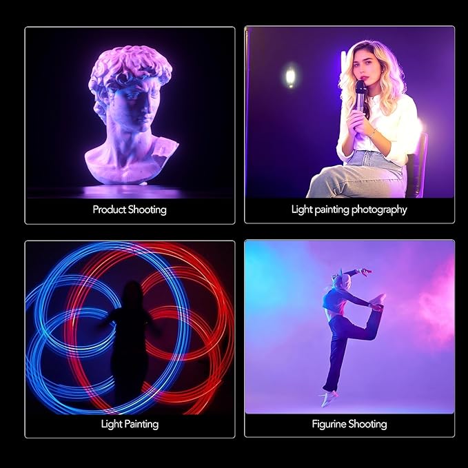 NA430 PRO RGB Light Wand Video Selfie Handheld Light Stick APP Control 2500k-9900K 24 Effects 2600mAh Rechargable for Photography Studio (NA430 PRO)
