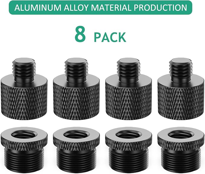 Mic Stand Adapter 5/8 Female to 3/8 Male and 3/8 Female to 5/8 Male Screw Thread Adapter for Tripod Stand Mic Mount ect 8 Pack by Rigych