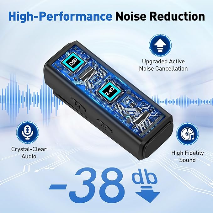 USB C Wireless Lavalier Microphone for Android, PC, Laptop, iPhone 15/16, USB Microphone with Noise Cancellation, Lapel Mic Wireless for Video Recording, Vlog, YouTube, TikTok