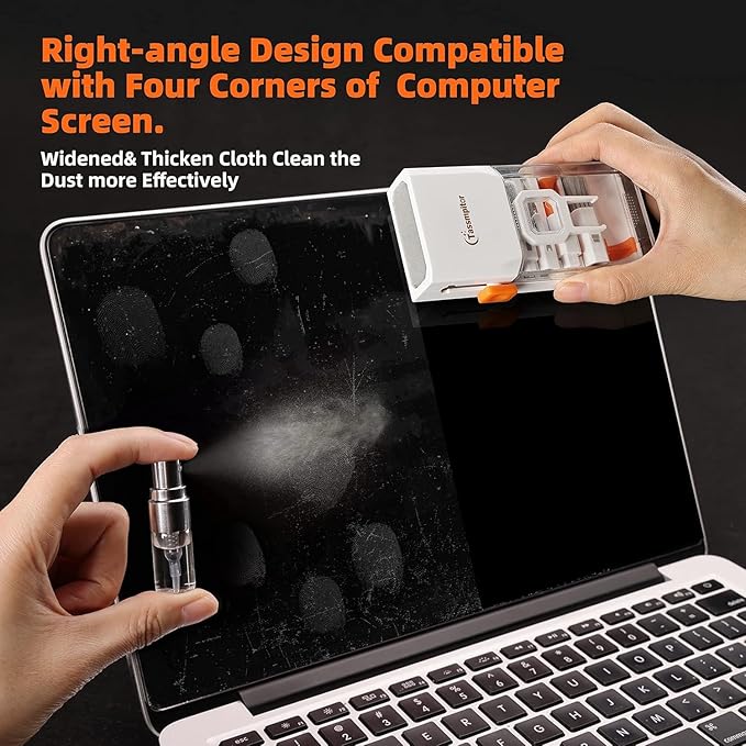 Keyboard Cleaner Laptop Cleaning Kit, All-in-One Keyboard Cleaning Kit, Laptop Cleaner Tool for MacBook iPad iPhone Computer, Portable Electronics Brush Tool for Tablet PC Camera Lens Earbuds Monitor