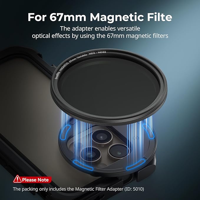 SmallRig 67mm Magnetic Filter Adapter Side Mount Version for iPhone 16 Series Cages, Quick Release Phone Lens Filter Ring, for iPhone 16 Pro Max Cage 5006/16 Pro Cage 5008-5010