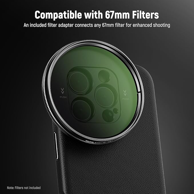 NEEWER Phone Case for 17 Pro, Modular Protective TPU/PC Phone Cover with 67mm Thread Filter Ring, 17mm Lens Backplate, T Mount Lens Adapter Compatible with Moment MagSafe iPhone 17 Pro, PA133