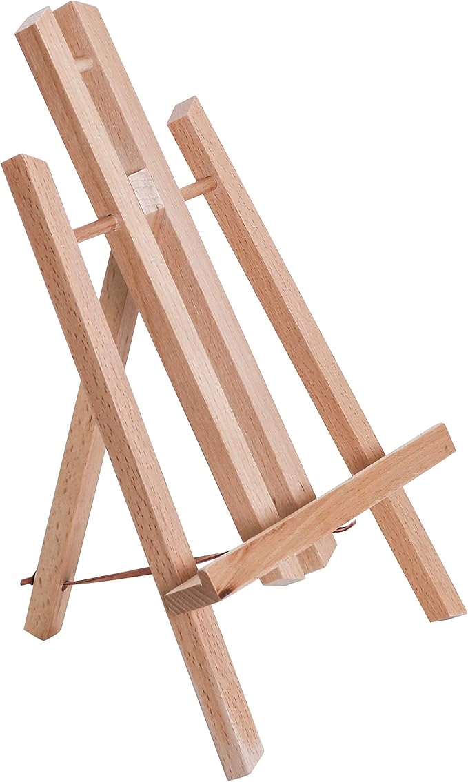 U.S. Art Supply 11" Small Tabletop Display Easel - Beechwood Artist A-Frame Display Stand, Wooden Easel for Painting, Canvas Stand, (Pack of 1) Classrooms Events Photo Picture Sign Holder
