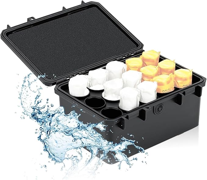 JJC Hard Stable 120 Film Case Holder,IP67 Waterproof Film Camera Container for 15 Rolls 120 Negative Film, Anti-Shock Light-Sealed Negative Film Organizer Storage Box for Travel (No Film Included)